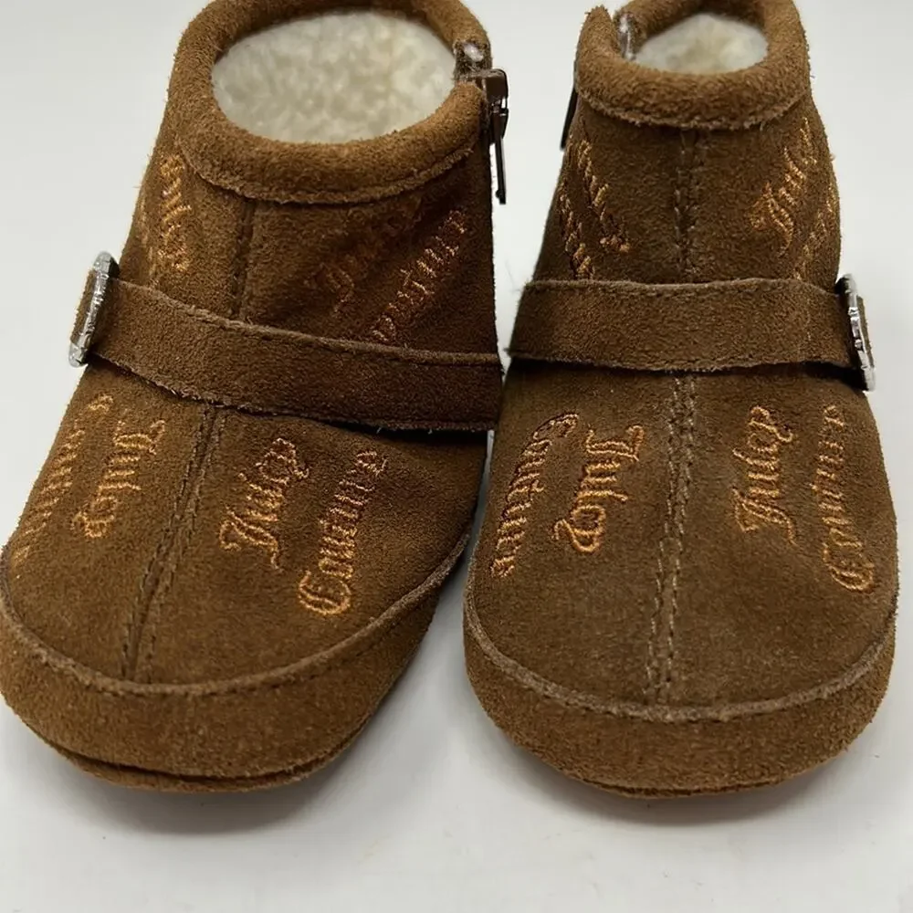 Juicy Couture Infant Girls Brown Suede Slipper/ Moccasin Size 4